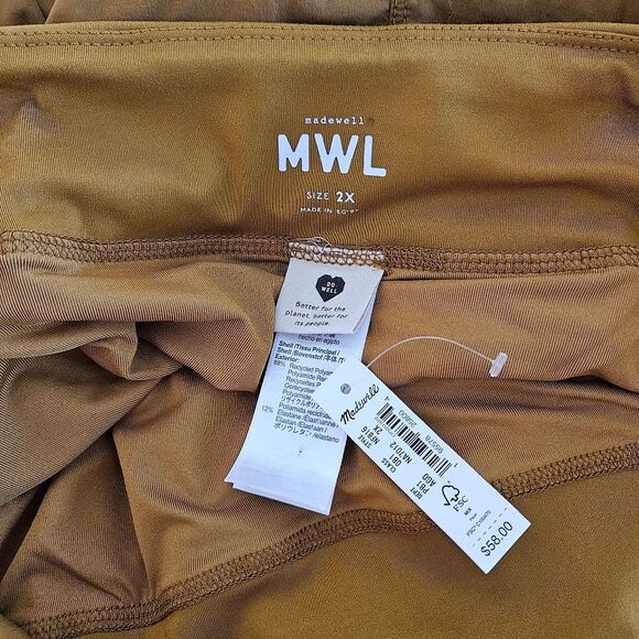 NWT MWL Madewell | Active Running Shorts Antique Gold, Women's 2X - Picture 7 of 7